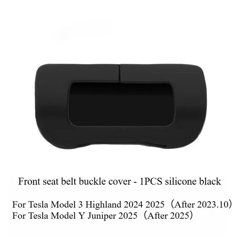For Tesla Model 3/Y Juniper 2025 Seatbelt Buckle Protective Cover Silicone Collision Avoidance Car Safety Belt Clip Accessories