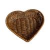 Hand-woven Rattan Wicker Basket Fruit Tea Snack Bread Basket Cosmetic Heart-shaped Storage Box Household Kitchen Supplies