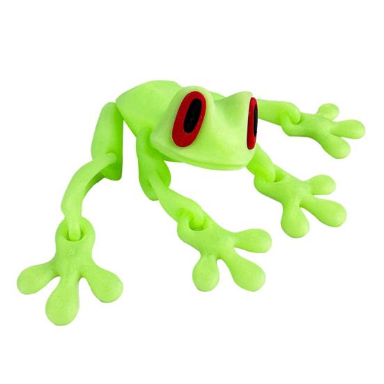 3D Printed Frog Refrigerator Magnet Movable Joints Frog Fidget Toy Articulated Animal Model Figurine Fridge Magnetic Frog Decoration Ornament