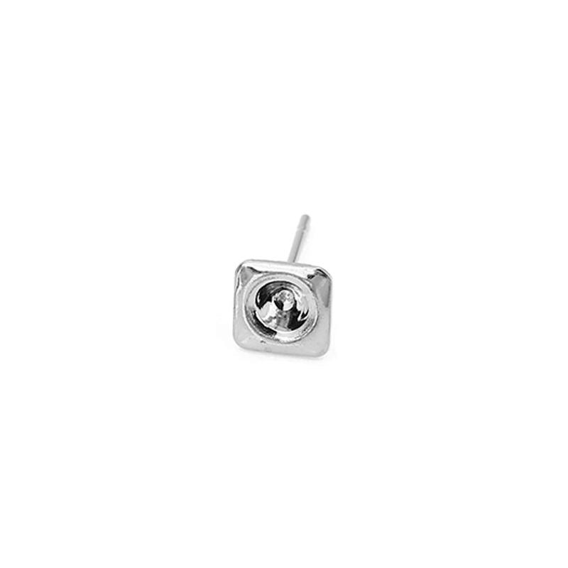 20pcs 3.5mm Stainless Steel Earrings Base Cabochon Settings Bulk Anti Allergy Earring Hooks For Jewelry Making Supplies Findings