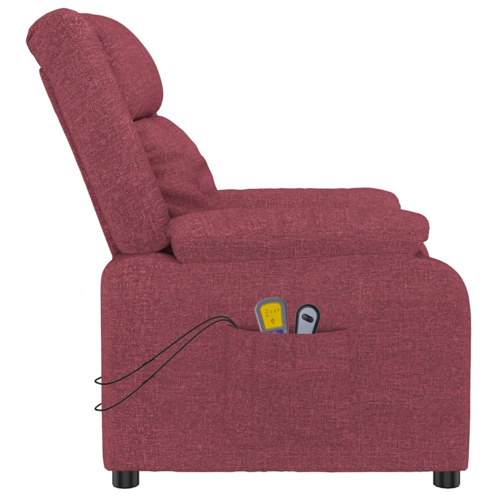 Electric Massage Chair Burgundy Fabric