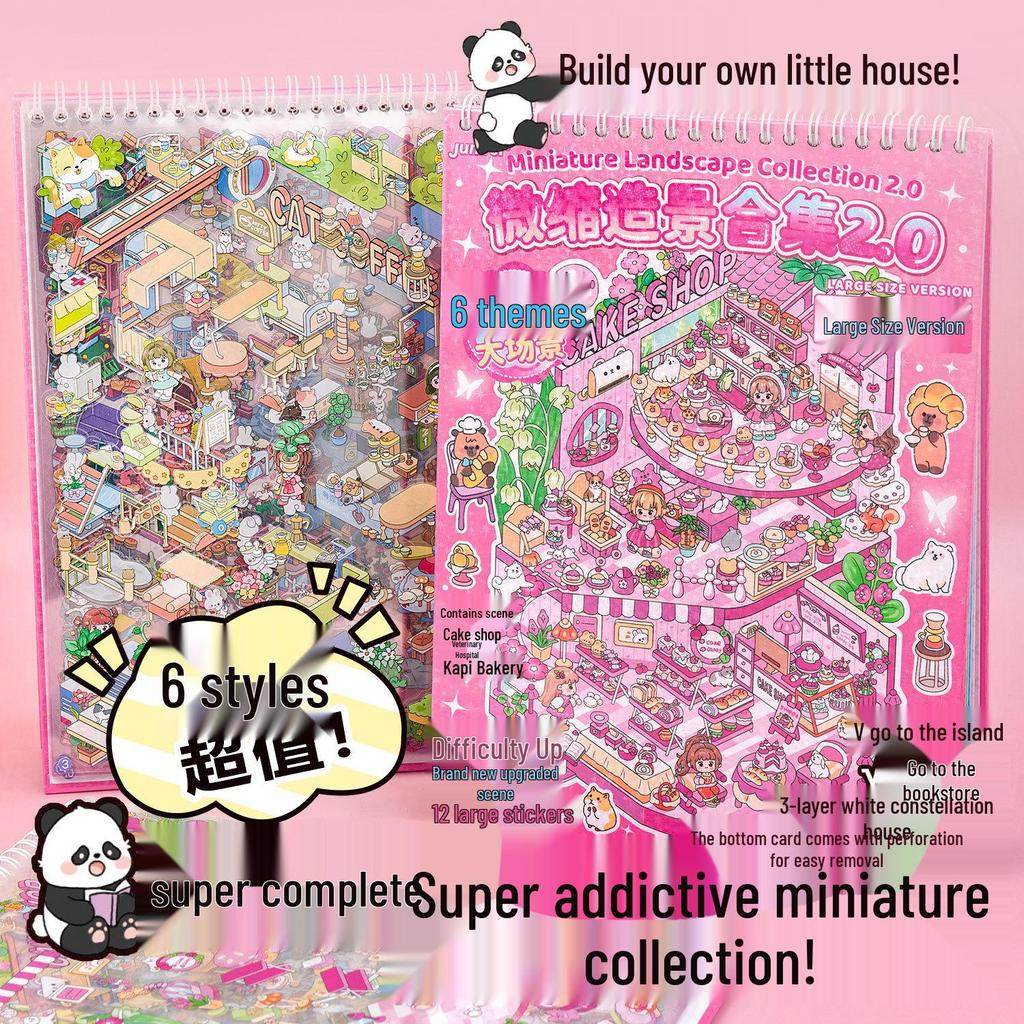 Junbei 3D Miniature Scene Stickers for DIY Journals - Girls' Collection 2.0