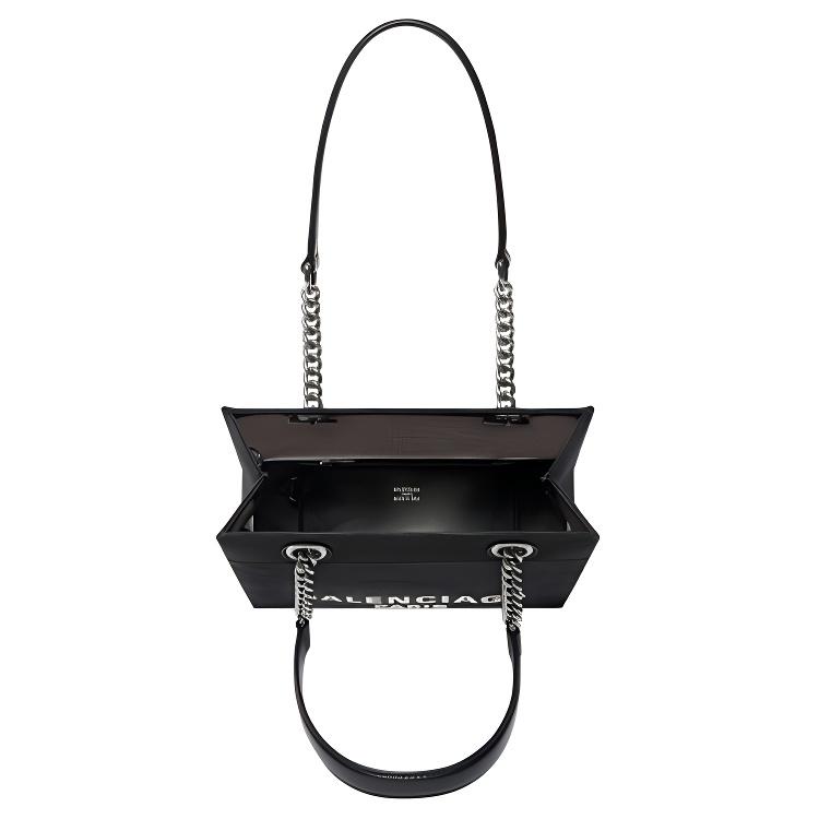 Balenciaga Small Duty Free Mesh Tote Black/White Women Tote_bags 7416032AADB1090
