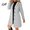 Single Breasted Coats Notch Lapel Collar Long Coat for Women Sleeves Women Casual Blazer Jacket Slim Fit Solid Color Outerwear Fall Winter Jacket