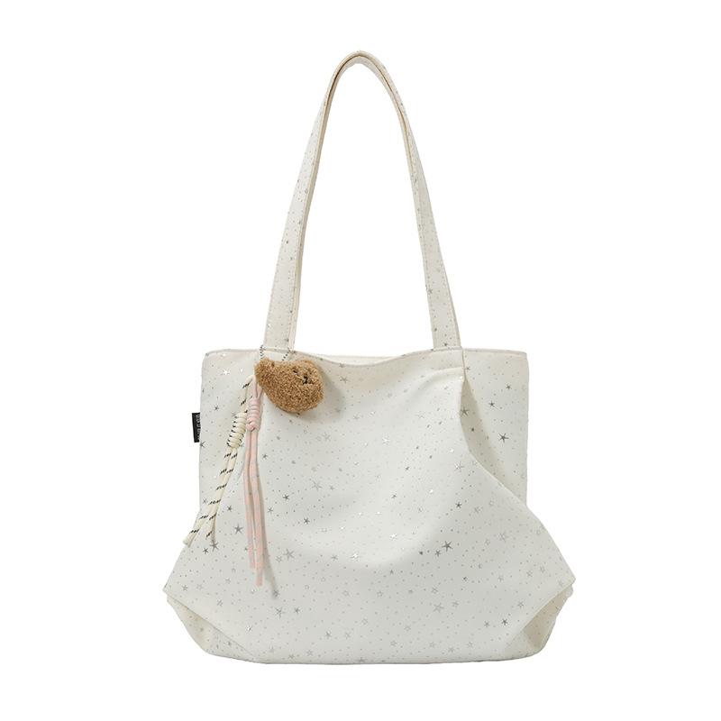 New Large-Capacity Trendy Fashion Shoulder Bag Student Class Tote Bag Portable Commuter Korean Niche Bag Women
