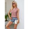 Summer Women's Clothing, Women's T-shirt, Hole Hollow V-neck, Sleeveless Splicing Tank Tops