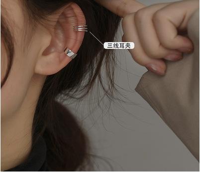 Ear bone clips, ear clips without ear piercings, retro Hong Kong flavor, earbone rings, earrings, high-end earrings, retro trendy personality and