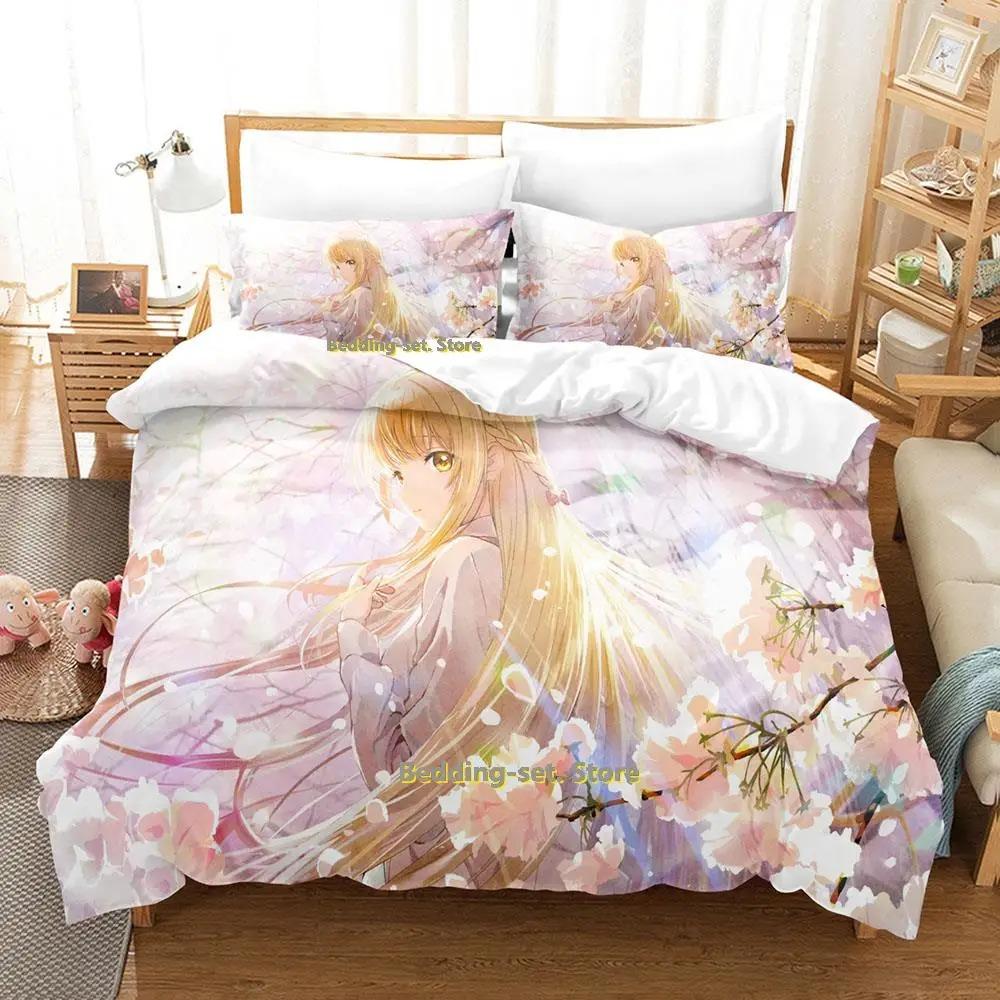The Angel Next Door Spoils Me Rotten 3D Anime Bedding Set Kawaii Girls Duvet Cover Adult Kid Bedroom Decor