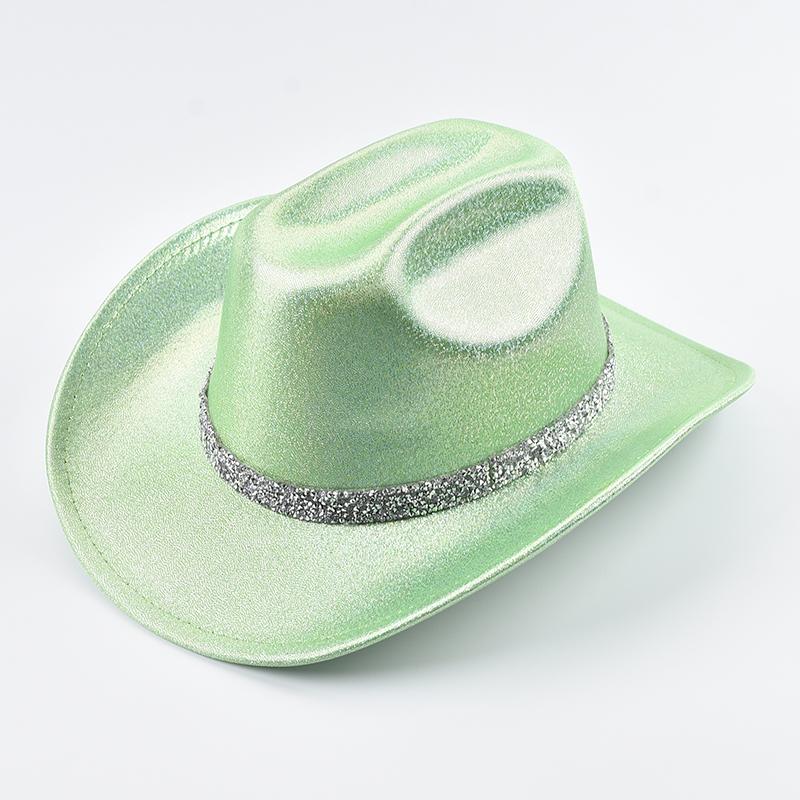 Western Style Cowboy Hat Fashion Roll Up Brim Party Dress Fedora Hat Festival Costume Party Play Cowgirl Hat