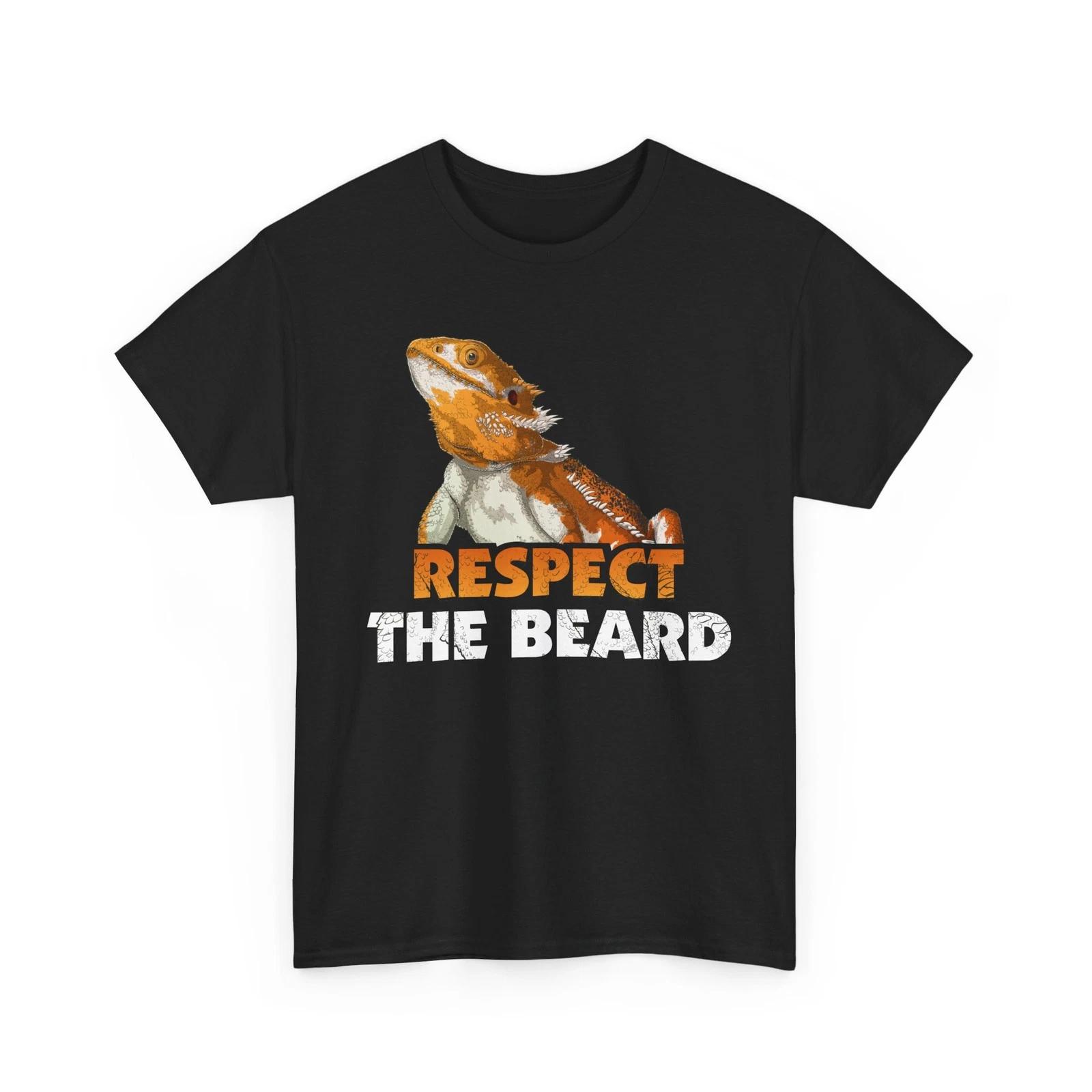 Bearded Dragon T shirt, Respect The Beard Reptiles Lovers Funny Women Men Shirt 3XL