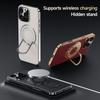 Luxury Magnetic Leatherette Bracket Phone Case For IPhone 16 15 14 13 Pro Max Magsafe Wireless Charging Hidden Stand Back Cover