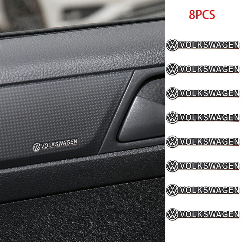 4/8Pcs Car Audio Speaker 3D Aluminum Badge Logo KL35 Stickers For VW GTl Golf Passat Polo Tiguan Arteon Touareg CC Taigo Caddy Jetta
