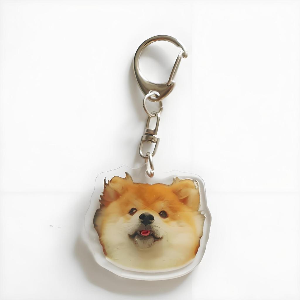 Shiba Inu Puppy Head Keychain - Cute Acrylic Dog Pendant for Decoration