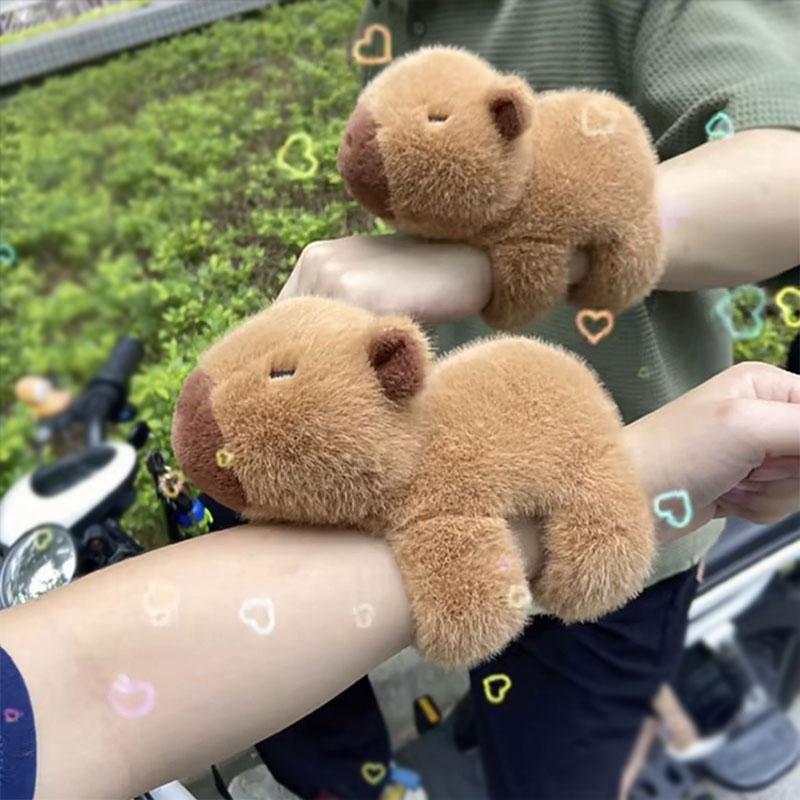 Cute Slap Animal Band Capybara Bracelet Plush Toy Wristband Cartoon Gifts Girls