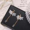 Elegant Tassel Petal Earrings: Semi-Transparent Flower Pendant, Simple Yet Exquisite Design for Women
