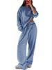 Women's Autumn Striped Long Sleeve Top High Waist Pants Fashion Casual Set