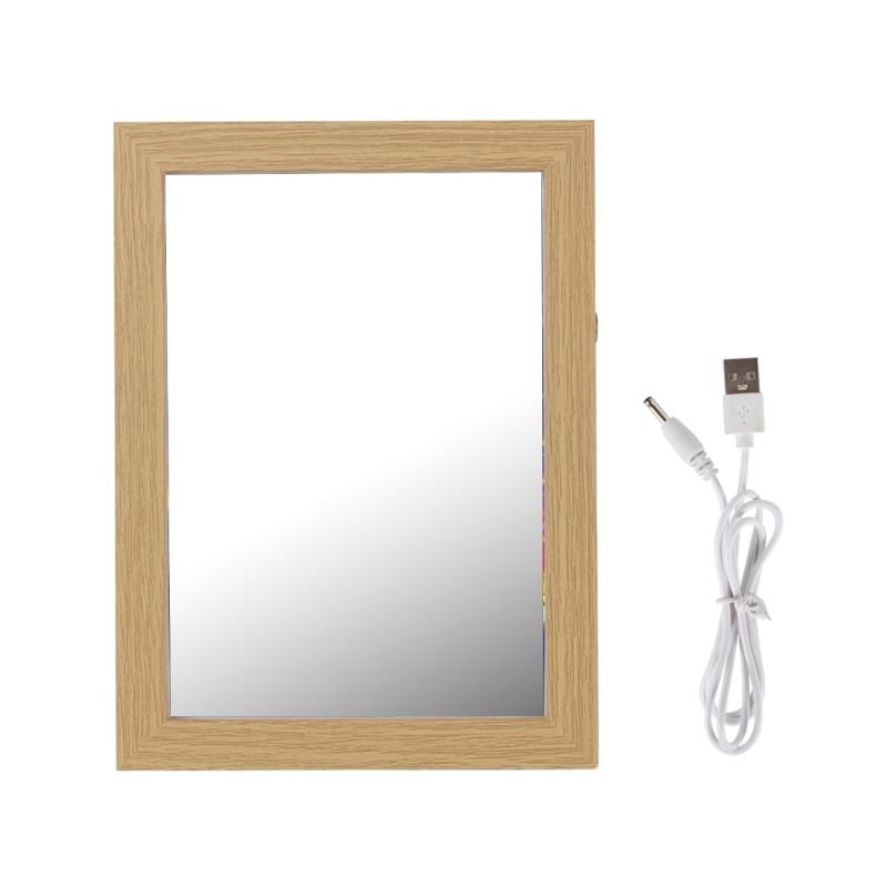 Cornice Foto 3D Goffrata Illuminata Con Pannello Luce LED Espositore Cornice per Foto Pannello Foto Intercambiabile