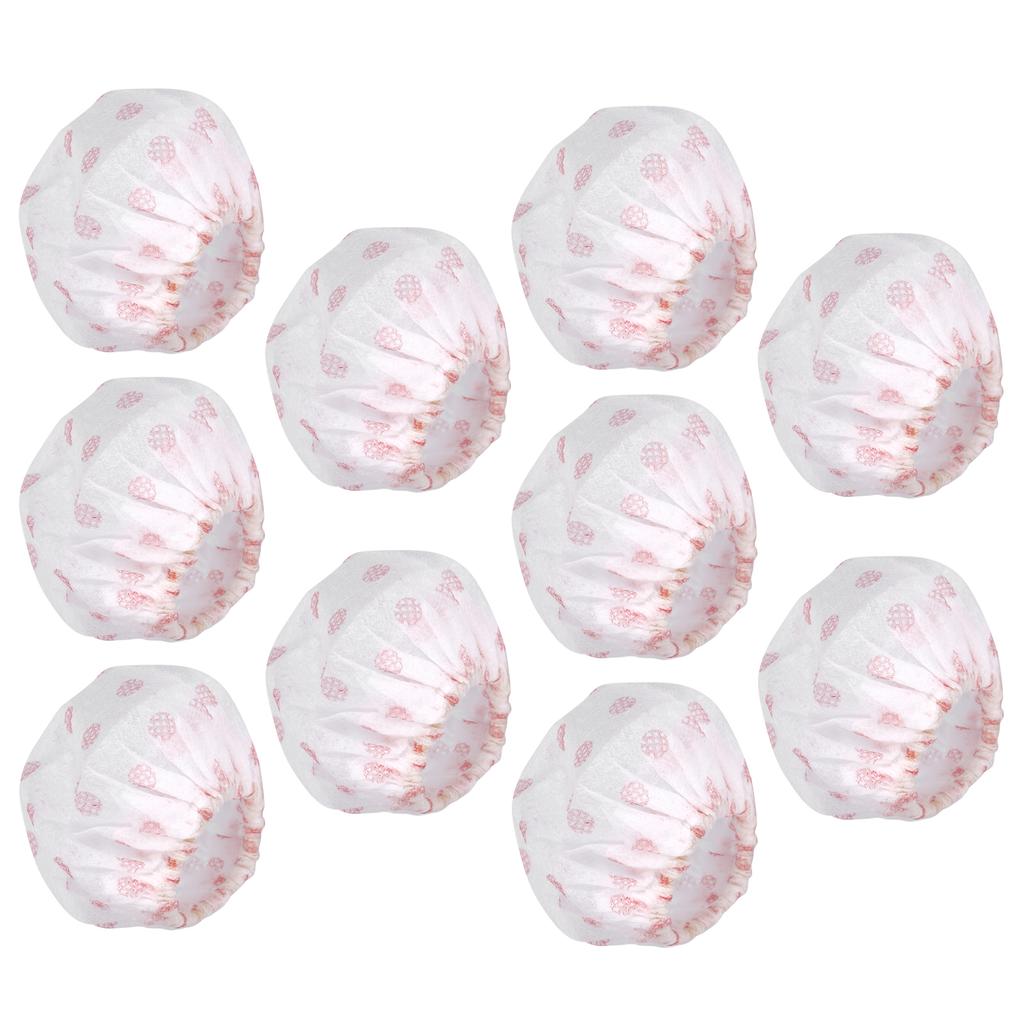 100Pcs Non Woven Disposable Microphone Cover Accessory for KTV Interview Stage Performance(White with Red Dot )