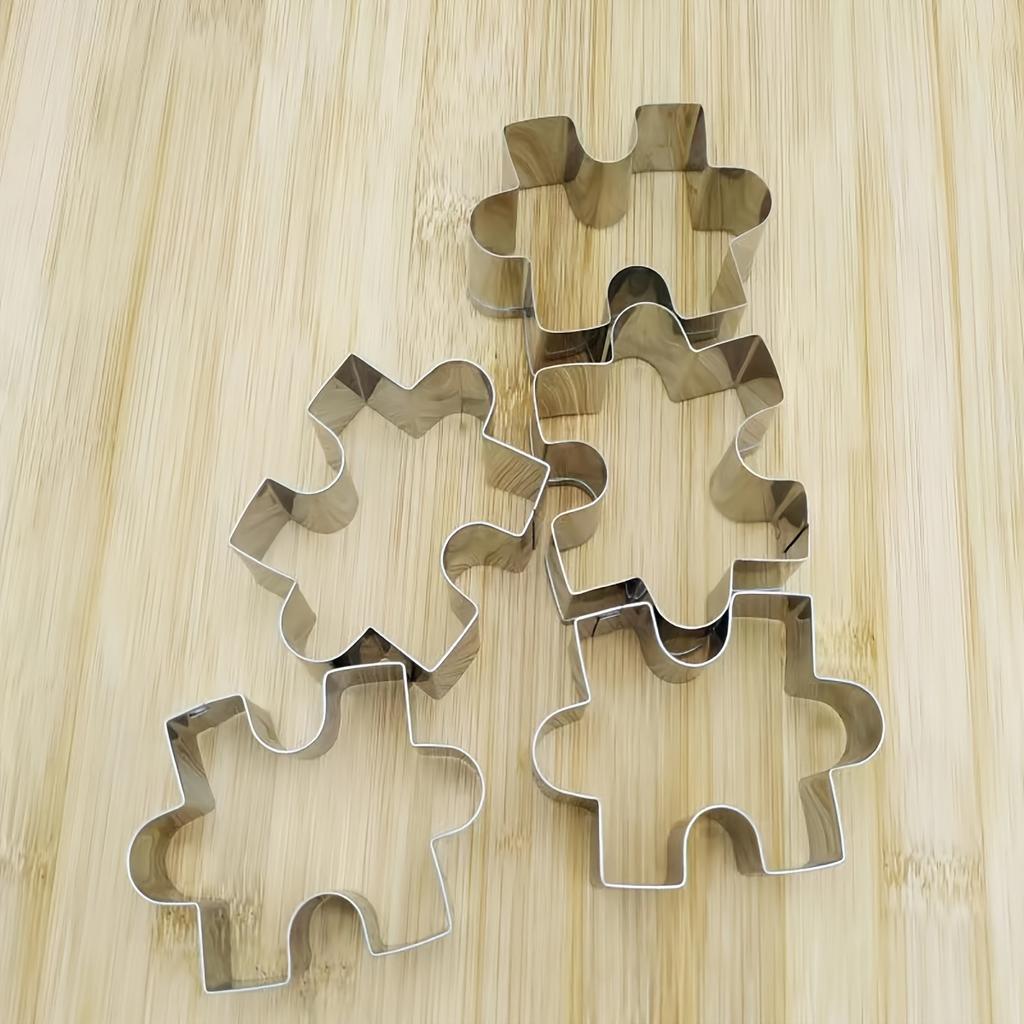 Stainless Steel Puzzle Cookie Cutter, Jigsaw Shape Fondant Mold, Baking Supplies for Xmas Birthday Party Gift