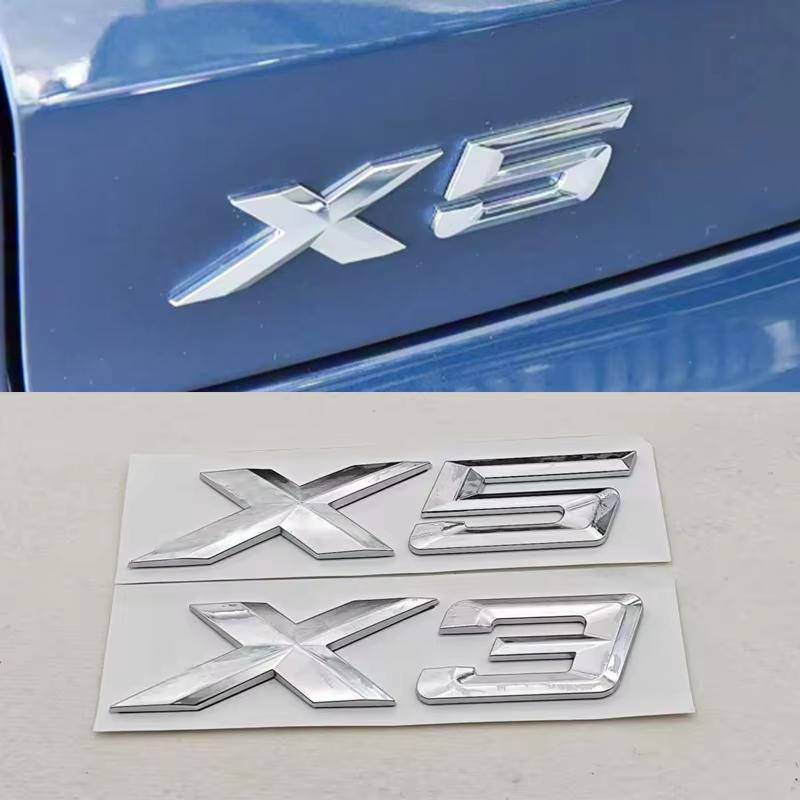 NEW 3D ABS Car Styling Logo X3 X5 Rear Trunk Badge Sticker Emblem Decals For BMW X3 X5 Auto Tail Accessories MA6