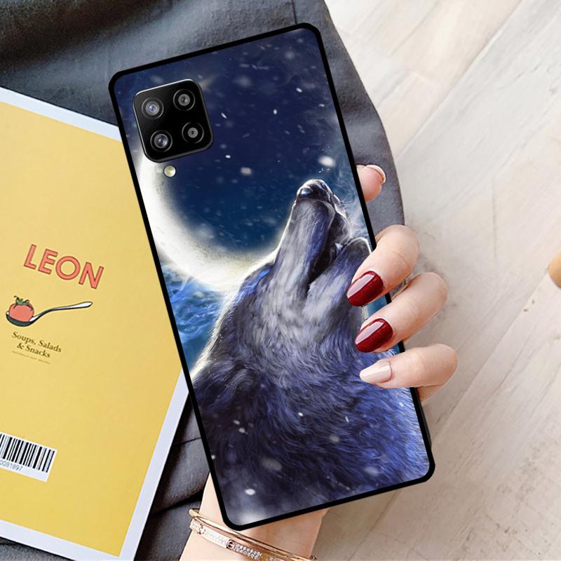 Moon Roaring Wolf For Samsung Galaxy A16 A26 A54 A34 A14 A22 A32 A52 A55 A35 A15 A53 A13 A05 A06 A36 A56 Case