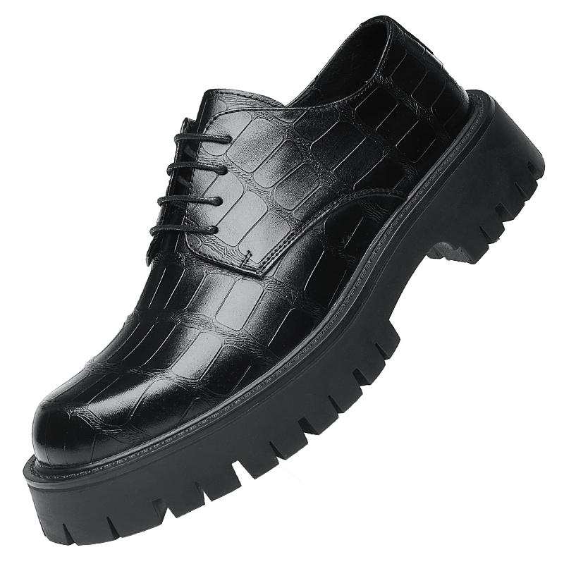 

Модные формальные мужские туфли из кожи на толстой подошве Модные туфли в стиле минимализма для отдыха, бизнеса, вечеринок, офиса, свадьбы, мужские туфли для взрослых 44 чёрный