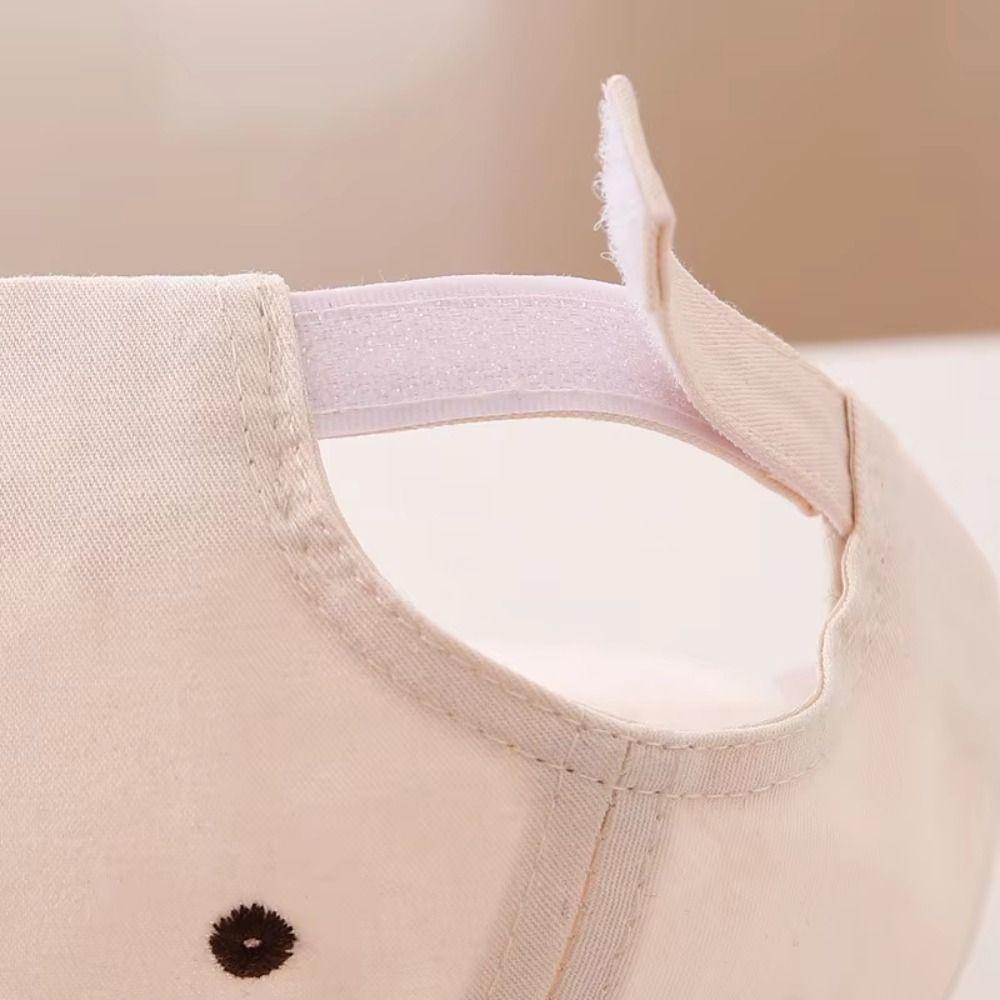 Breathable Baby Baseball Hat Cartoon Bear Baby Sun Visor Hat Simple Toddler Peaked Cap  Boys Girls