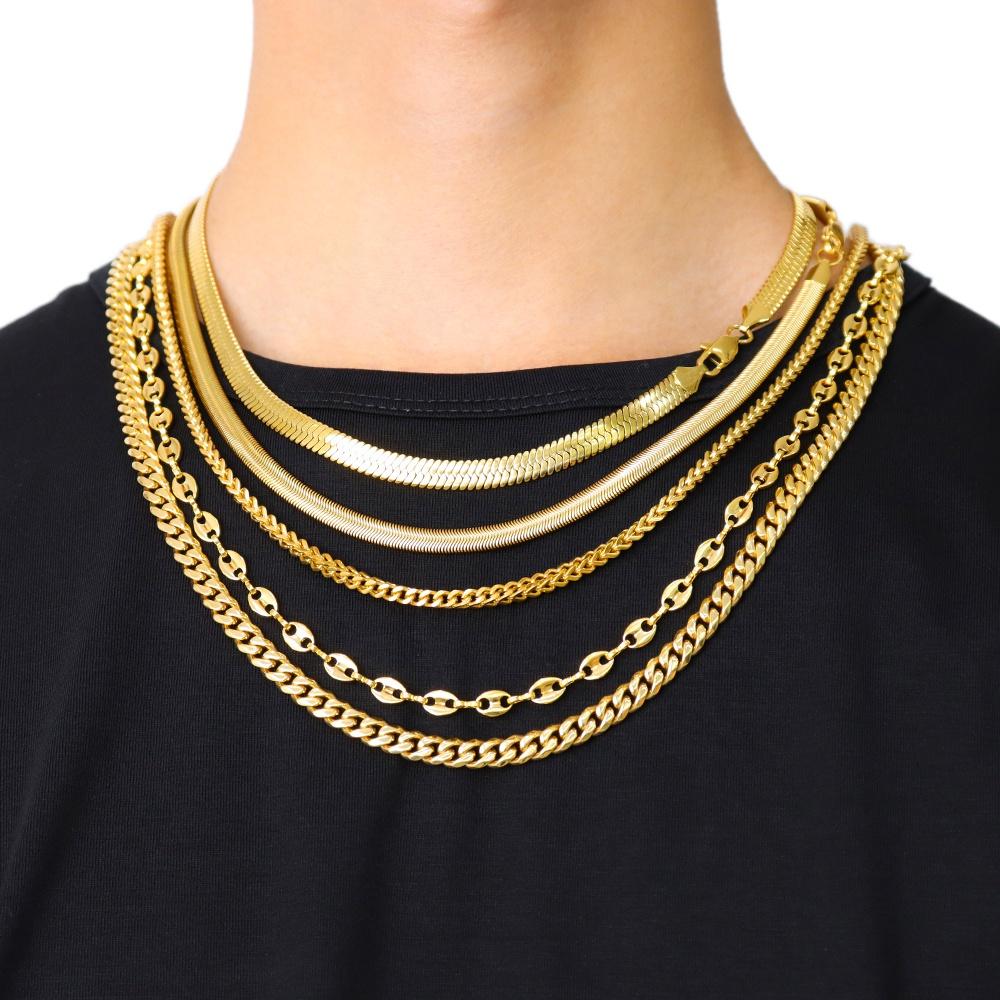 Fashion High Quality Silver Gold Plated Necklace Snake Blade Chain Necklace for Man Woman Jewelry