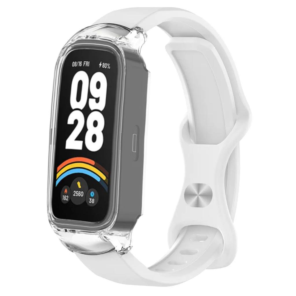Case+Straps for Xiaomi mi band 9 8 active smar twatch correa accessories Silicone bracelet+Protective PC Cover for Redmi band 3