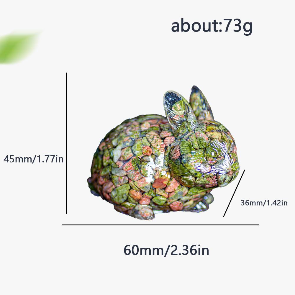 Natural Crystal Resin Bunny Figurine For Home Decor And Gift Giving