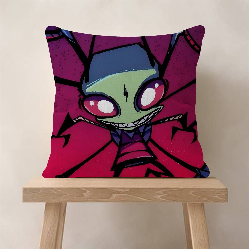 Funny Anime IInvader ZIM Pillow Case Fashion Square Pillowcase Bedroom Sofa Room Ins Decoration Leisure