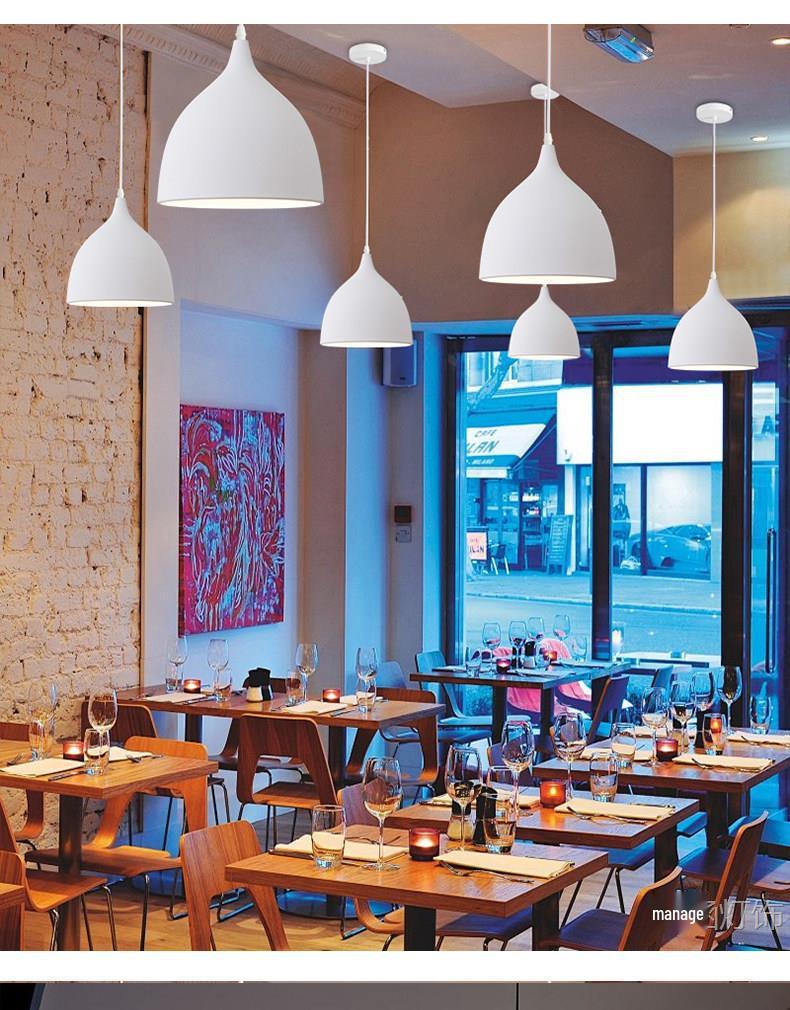 Modern Nordic Single-Head Pendant Light for Hotels, Bars, and Restaurants - Industrial Retro Style Lampshade.