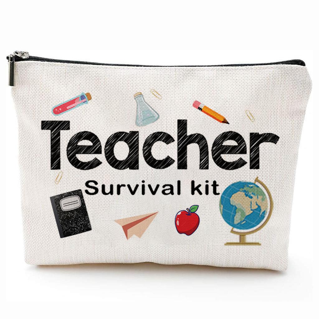 Teacher Gifts Teacher Appreciation Gifts Thank You Teacher Gift Bags Zipper Cosmetic Makeup Bag Canvas Pencil Pouch