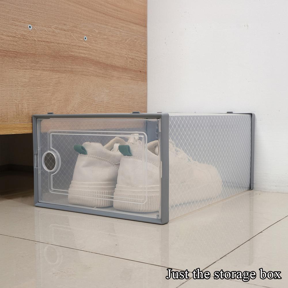 1 шт складной прозрачный пластиковый чехол для обуви утолщенный ящик для хранения пылезащитный складной органайзер для обуви 33x23x14cm серый 1757₽