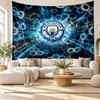 Arazzo da Parete Manchester City, Tessuto Morbido da Appendere, Sfondo Decorativo per Camera da Letto, Arte da Parete per la Casa