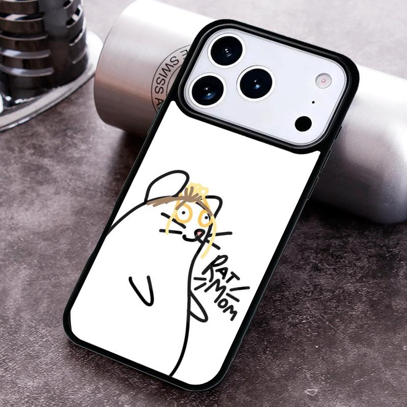 

Rat Mom Phone Case for iPhone 17 16 15 Pro Max Air 14 13 12 11 Plus Shockproof Capa Cover iPhone17