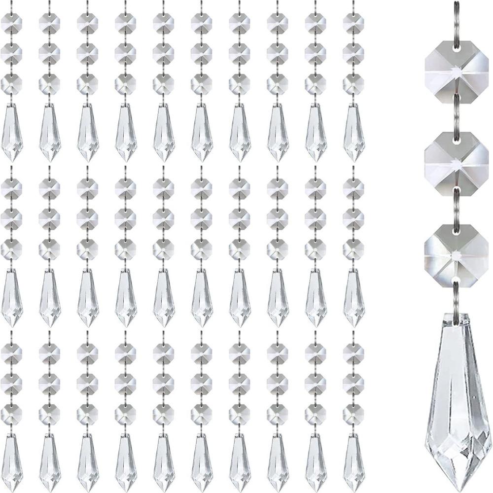 5pcs Simulate Ice Cone Acrylic Snowflake Pendant Crystal Diamond Xmas Tree Decoration Christmas