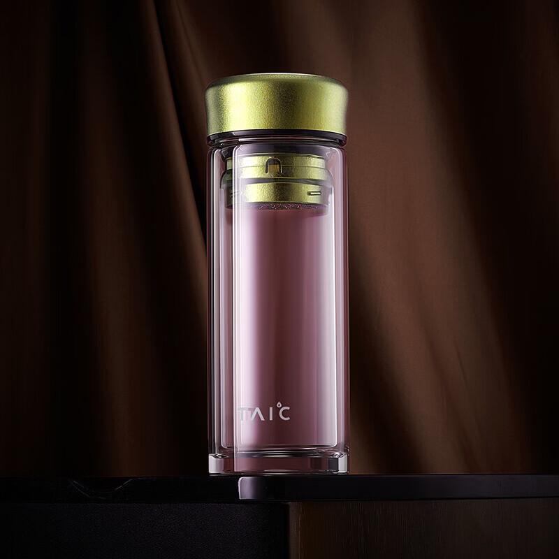 TAIC Double-Layer Glass Tea Cup with Titanium Infuser