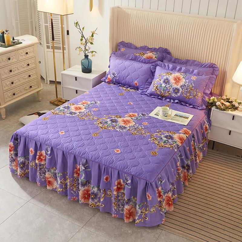 

1 шт. простыни для кровати, толстые теплые эластичные наматрасники Queen, покрывало, юбка для кровати, свадебная юбка без наволочки Bed skirt 180x200cm