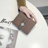 First-layer Cowhide Women's Folded Short Wallet Fashionable Authentic Leather Drawstring All-purpose Change Purse Thin Card Bag