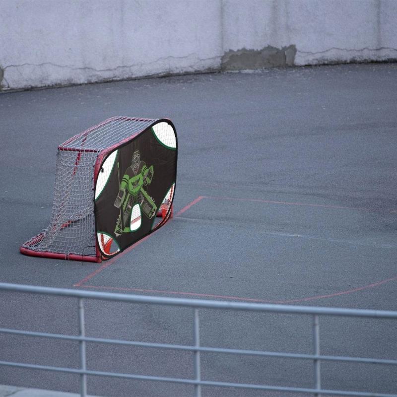 Strong Fabric Polyster Ice Hockey Practice Goal Highlighting Goalkeeper Plan For Better Accuracy And Realistic Exercises