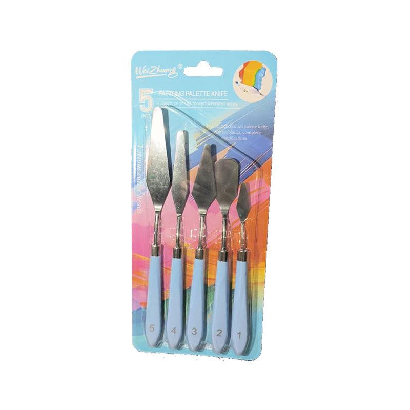 5-Piece Stainless Steel Palette Knife Set for Gouache and Oil Painting