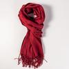 Women's High-End Red Imitation Cashmere Knit Shawl - Versatile & Fashionable