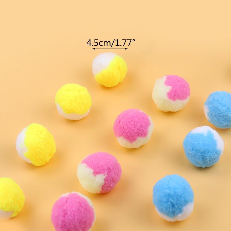 12-Pack Soft Balls for Cats Interactive Plush Toy for Kitten Training 1.8in