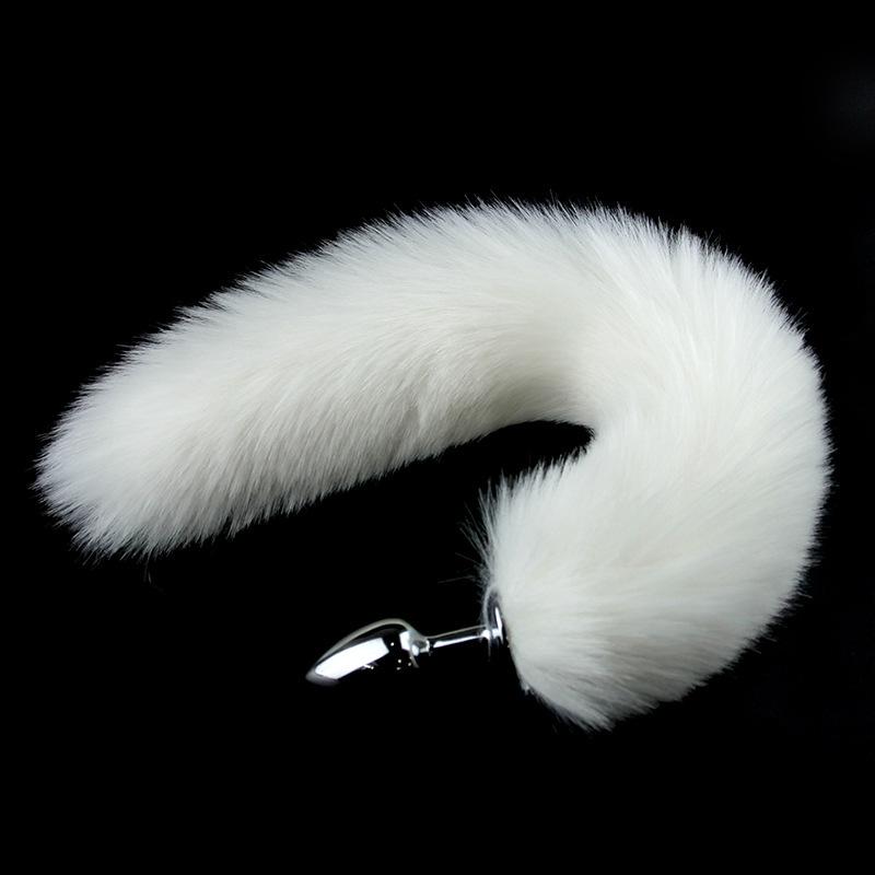 Butt Plug Metallico Coda di Volpe Monocolore per Role Play