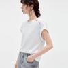 ELLE Women's Embroidered Round Neck Short Sleeve T-Shirt