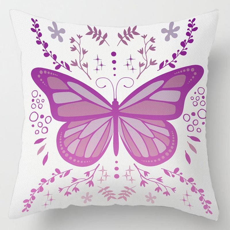 Pillow Bedside Cushion Cushion Butterfly Print Pillow Case Soft Sofa Pillow Office Chair