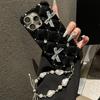 Luxury Glitter Bow Chain Phone Case for iPhone 16 Pro Max Bling Bling Diamond Designer Cover for iPhone 16e 13 14 Plus 15 11 12