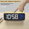 Music LED Digital Alarm Clock Voice Control Temperature Humidity Display Desktop Clocks Home Table Decoration Built-in 1200mAh