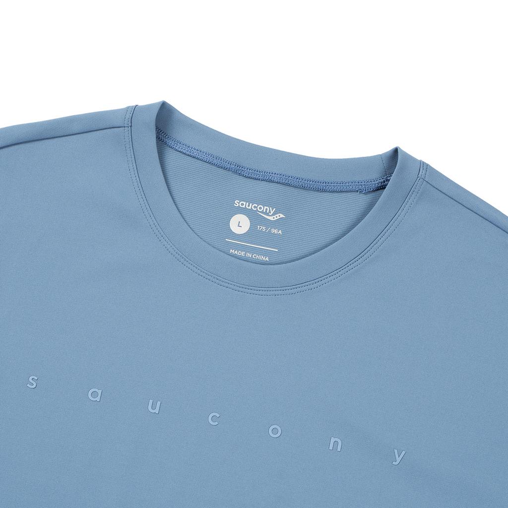 Saucony Knitted Comfortable Fashion Short Sleeve T-Shirt Men Tops Blue SA2259ST01C-BL120